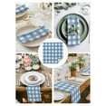 thumbnail image 4 of nqOlkjepod Blue White Plaid Cloth Napkins Set of 8 Reusable Dinner Napkins, Gradient Geometric Buffalo Checkered Cocktail Napkin Washable Table Napkins for Wedding/Holiday Party/Baby Shower 20"x20", 4 of 8