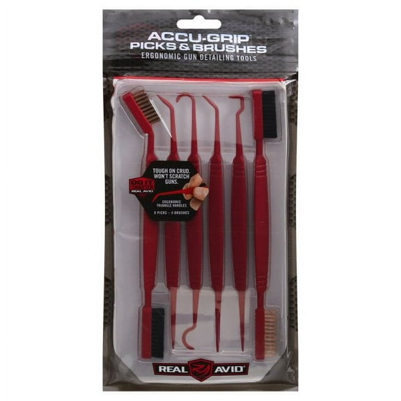 Real Avid Accu-Grip Picks and Brushes - 12 Picks and Brushes, Ergonomic Grip