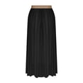 thumbnail image 3 of Women's Linen High Waisted Pleated Maxi Skirt Elastic Waist A-Line Long Skirt with Woven Belt Lightweight Flowy Elegant Summer Beach Vacation Casual Daily Wear, 3 of 6