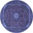 thumbnail image 1 of Ahgly Company Machine Washable Indoor Round Medallion Blue Traditional Area Rugs, 4' Round, 1 of 4