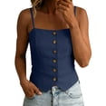 thumbnail image 6 of BUIGTTKLOP Womens Cotton Linen Cami Suit Vest Dressy Casual Button down Waistcoat Fitted Split Hem Summer Sleeveless Blazer Tops, 6 of 7