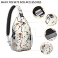 thumbnail image 2 of Sling Backpack,Halloween Dancing Skeletons Sling Bag with Water Bottle Holder,Waterproof Sling Bag for Men/Women with Headphone Jack for Hiking,Travel, 2 of 6