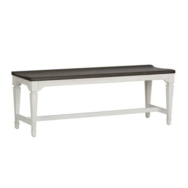 Liberty Furniture Industries Allyson Park Wirebrushed White Charcoal Wood Seat Bench