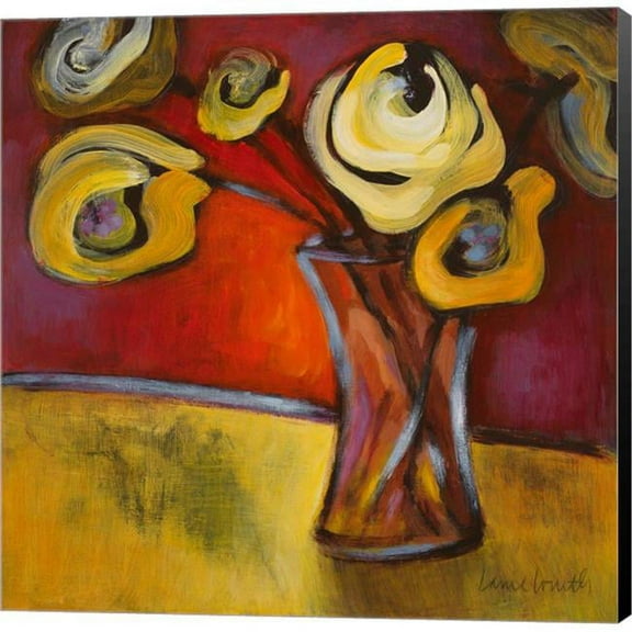 Metaverse C870491-0120000-8CAAAMA Yellow Poppies in a Vase by Lanie Loreth Canvas Wall Art - 12 x 12 in.