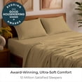 thumbnail image 2 of Mellanni 4-Piece Iconic Queen Bedsheet Set - Microfiber, 16" Deep Pocket, Cooling, Wrinkle, Fade, Stain Resistant, Gold, 2 of 7