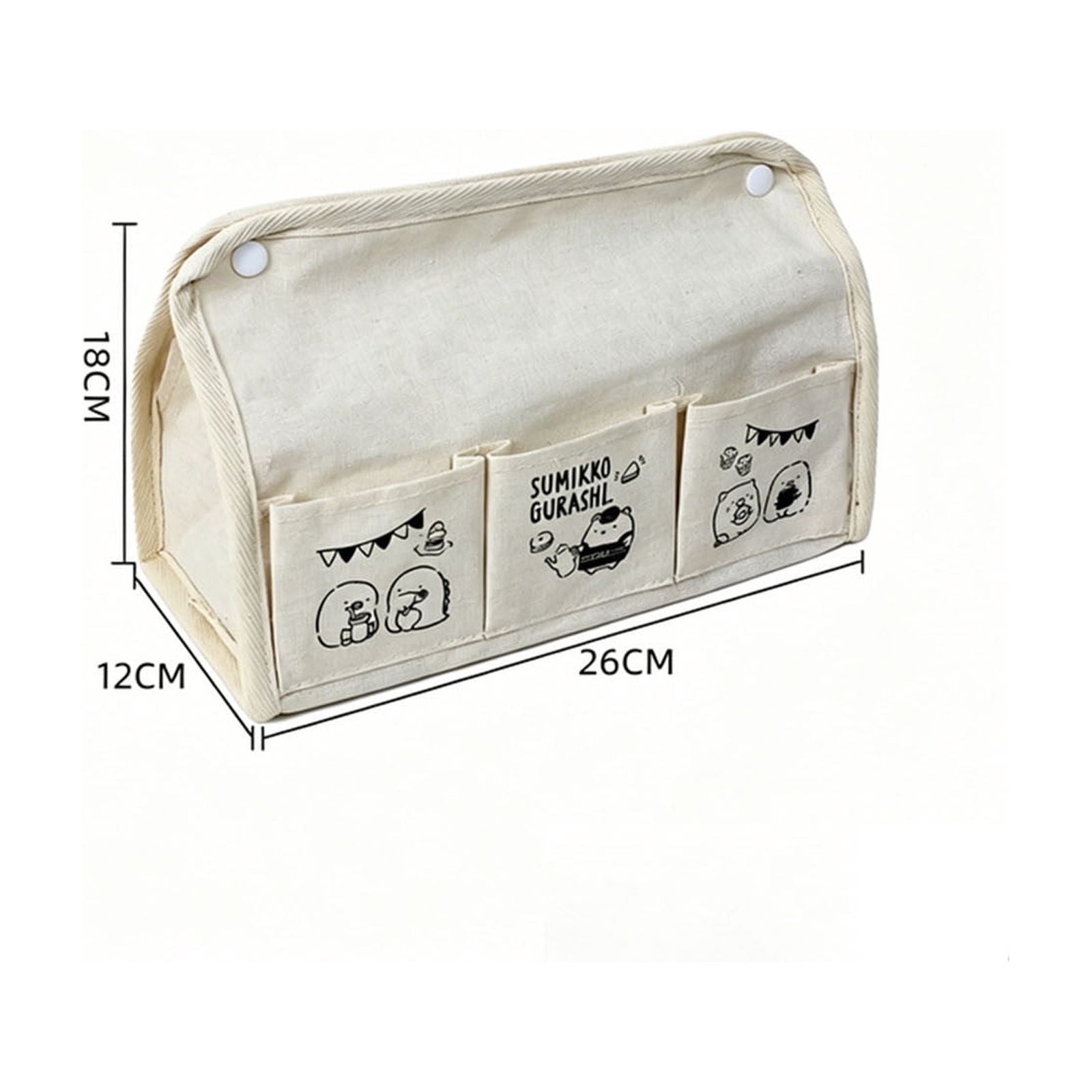 COM1950s Space-Saving Storage Box, Foldable Desktop Organizer with Buckle Closure, Cotton Blend Fabric Basket, Dust-Proof Makeup Stationery Card Organizer for Dorm Room, Home Office, and Vanity