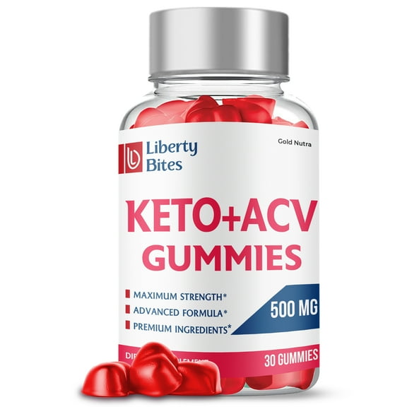 (1 Pack) Liberty Bites Keto ACV Gummies, Apple Cider Vinegar, Max Strength, 1 Month Supply Dietary Supplement, Made in USA