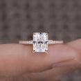 thumbnail image 2 of Cora Jewellery 2.5CT Radiant Moissanite Solitaire Engagement Ring For Women, 14K Rose Gold, 2 of 7