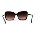 thumbnail image 4 of Womens Glitter Sparkling Shield Rimless Square Butterfly Sunglasses Brown Gold Brown, 4 of 4