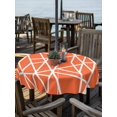 thumbnail image 2 of Outdoor Tablecloth with Umbrella Hole for Patio/Picnic/Party/Camping, Orange Geometric Waterproof Table Cloth Round Cover Washable, Abstract Stripes Modern Simple (Dia 60"), 2 of 8