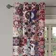 thumbnail image 3 of Ambesonne Ethnic Grommet Curtain, Oriental Boho Flower Pattern, 50"x96", Burgundy Eggshell Indigo, 3 of 5