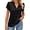 Black, variant on TEMOFON Womens V Neck Blouse Dressy Casual Short Sleeve Ruffle Summer Work Tops