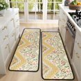 thumbnail image 4 of Kitchen Rugs Sets Of 2,Pioneer Flower Floral Print Pattern Anti Fatigue Kitchen Mat Rugs Non Slip Washable,Decorative Kitchen Floor Mats for Kitchen,Sink,Laundry,17"x47"+17"x47", 4 of 5