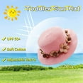 thumbnail image 3 of Sombrero de verano para niños con circunferencia de 52-54 cm, sombrero de paja plegable con protección solar y parte superior plana para playa y exteriores, color rosa, 3 of 5