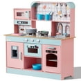 thumbnail image 1 of VEVOR Kitchen Playset Kids Pretend Cooking Play Toy 24 Piece Accessories Pink, 1 of 9
