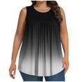 thumbnail image 2 of Women Plus Size Tank Tops Gradient Color Pullover Casual Summer Lightweight Flowy Crewneck Sleeveless Lounge Loose Blouse Cool Nice Wide Strap Trendy Spring Relaxed Camisole, 2 of 6