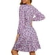 thumbnail image 3 of UVN Vestidos de Otoño para Mujer, Vestido Midi de Manga Larga con Cuello en V y Corte a, Vestido Veraniego con Estampado Floral de Playa Boho, 3 of 7