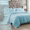 thumbnail image 3 of BNM 300 Thread Count Egyptian Cotton Duvet Cover Set, King/California King, Light Blue, 3 of 11