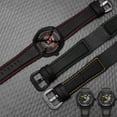 thumbnail image 2 of Pulsera de cuero genuino de 24 mm OTC-AO1 OT-3 para reloj Dietrich Suunto con patrón largo y costuras rojas y verdes, 2 of 5