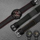 thumbnail image 2 of Pulsera de cuero genuino de 24 mm OTC-AO1 OT-3 para reloj Dietrich Suunto con patrón largo y costuras rojas y verdes, 2 of 5