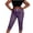 Purple, variant on Kinrui Women’s Capri Pants Trendy Mid Rise Skinny Faux Jeans Stretchy Crop Denim Pants Khaki XL