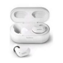Belkin SoundForm True Wireless Earbuds, Bluetooth Headphones with Microphone, Touch Controls, IPX5 Sweat & Splash Resistant for iPhone 14, Pro, Max, Mini & Galaxy S23 with Charging Case - White