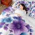 thumbnail image 4 of Castle Fairy Teens Purple Flowers Bedding Comforter Set,Exotic Style King Bedding Sets, 4 of 8