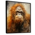 thumbnail image 2 of Designart "Apes With Golden Auras" Orangutan Floater Framed Canvas Wall Art, 2 of 5