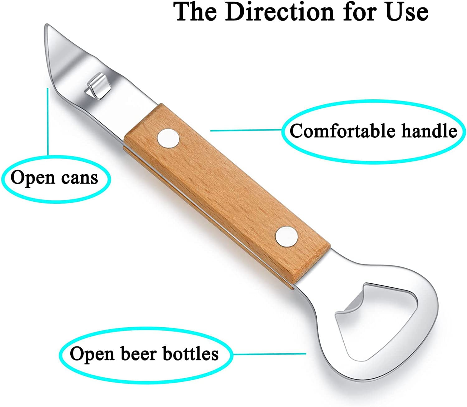 FRKSMD-Can Punch Bottle Opener, Manual Stainless Steel Can Opener 3 Pack