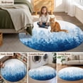 thumbnail image 6 of Gradient Blue Round Area&nbsp;Rug 3.3ft Modern Abstract Art Watercolor Blue Forest Non-Slip&nbsp;Washable Circle Rugs Soft Felt Indoor Floor Mat for Bedroom Kitchen Living Room Bathroom, 6 of 9
