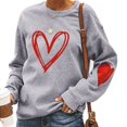 thumbnail image 2 of fartey Love Heart Graphic Sweatshirts for Women Valentines Day Fleece Lined Pullover Tee Tops Warm Cozy Crewneck Long Sleeve Drop Shoulder Sweatshirt, 2 of 7