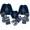thumbnail image 2 of Sinhoon Matching Family Pajamas Sets Christmas Matching Holiday Pjs Letter Print Top and Plaid Pants Sleepwear (Blue-2/3T), 2 of 7