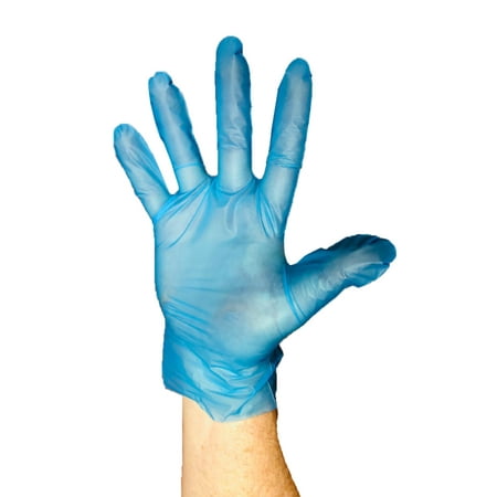 TPE Kitchen Food Service & Cleaning Gloves, Hand Safety Disposable Blue Vinal Powder Free Glove, 2 Mil Industrial Grade, Large 500 Count