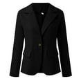thumbnail image 5 of Yindaity Casual Blazers for Women Long Sleeve Suit Coat Regular Fit Work Office Business Formal Suit Jackets Ladies Autumn Winter Outwear (Black,L), 5 of 5