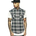 thumbnail image 2 of Men's Casual Flannel Plaid Shirt Sleeveless Cotton Plus Size Vest Dark Green L, 2 of 5