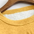 thumbnail image 5 of Arlun Fall Winter Fleece Lined Warm Sweatshirts For Women Casual Solid Color Raglan Long Sleeve Crewneck Pullover Tops Soft Comfy Outside Wear Hoodless Outfits Yellow XL, 5 of 8