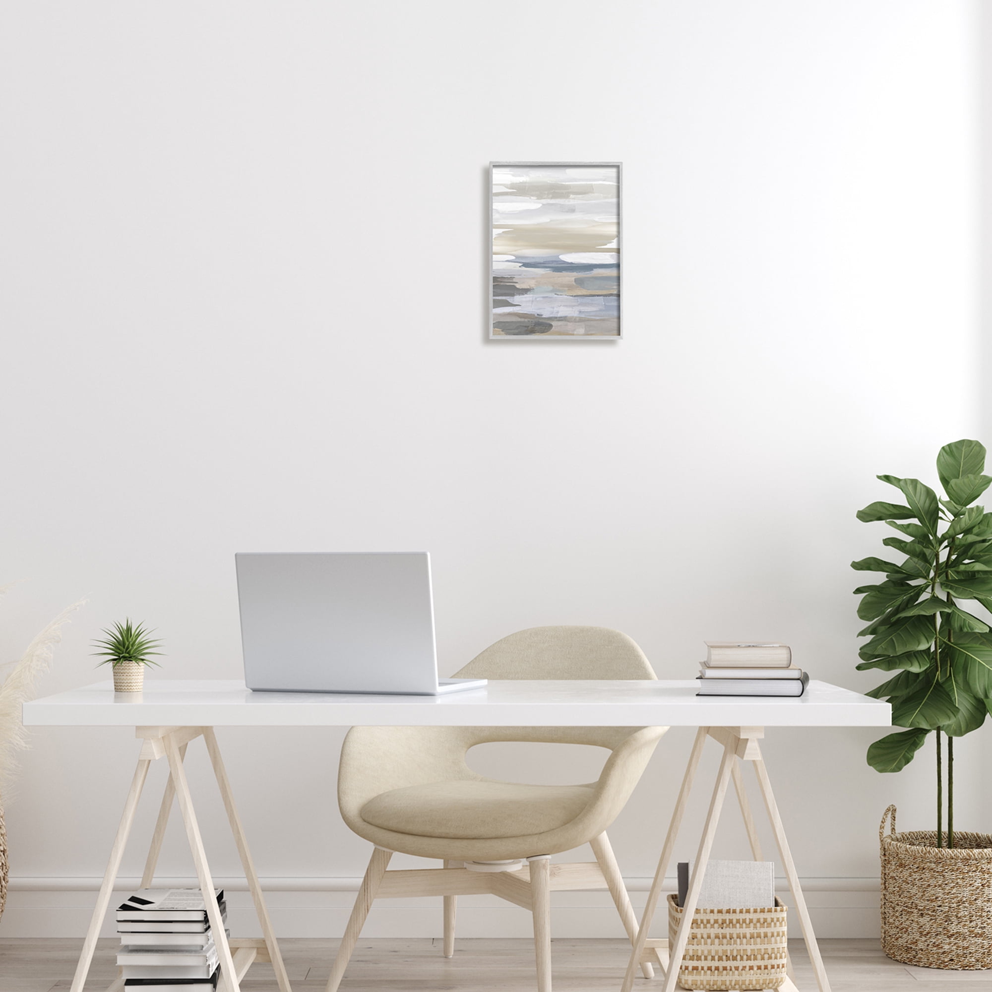 Stupell Industries Earthy Abstract Painterly Modern Neutral Tones Framed Wall Art, 11 x 14, Design by Jackie Hanson
