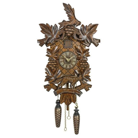 Quartz Cuckoo Clock 6 leaves, Bird, Grapes, with music