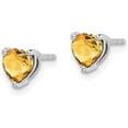 thumbnail image 2 of 14k White Gold Heart Citrine Earrings - 5.6mm, 2 of 6