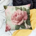 thumbnail image 2 of BCIIG Rose floral pillowcase decorated huddle pillowcase Square cushion cover Modern double-sided design, soft sofa pillowcase suitable for sofa, living room and home décor 24x24in, 2 of 5