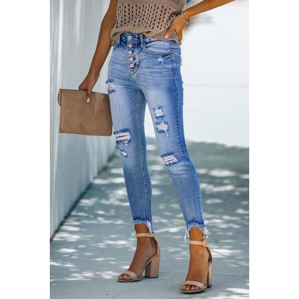 sky blue skinny jeans