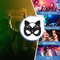 thumbnail image 1 of Máscara de Gatúbela - Máscara de mascarada de juego de rol de gato de media cara de Halloween para mujer, 1 of 5