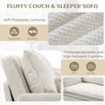 thumbnail image 2 of Modern Convertible Sleeper Sofa with USB Charging, Queen-size Corduroy Upholstery Sofa Bed, White, 2 of 7