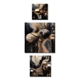 thumbnail image 2 of Designart "Journey Through Marble Gold and Black III" Marble Oversized Wall Clock - Set Of 3 - Multipanel Clock For Living Room Décor - Large Contemporary Wall Clock, 2 of 6