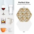 thumbnail image 6 of Sigee Indian Paisley for Water-Resistant, Heat-Resistant, Non-Slip Leather Coasters Set, Ideal for Coffee Table, Office, Bar, Home Decor-Hexagon, 6 of 6