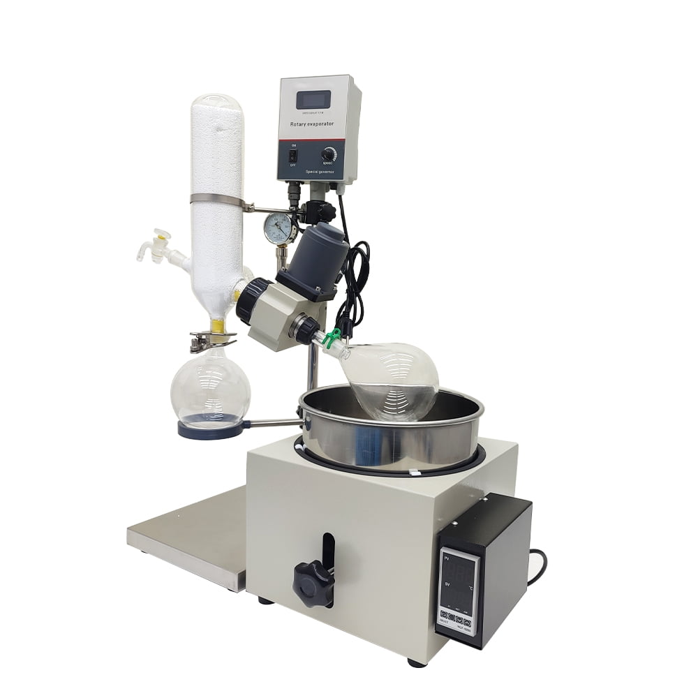 2L Lab Rotary Evaporator Manual Lifting Evaporator with 15L Water Circulating Vacuum Pump 110V