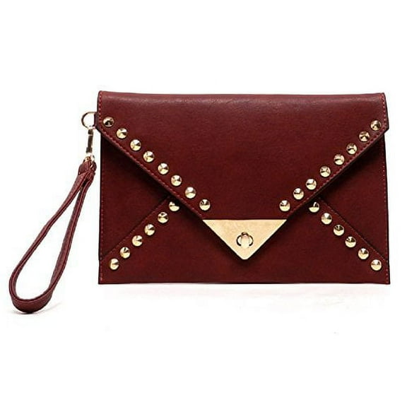 2Chique Boutique Women's Studded Burgundy Wristlet