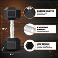 thumbnail image 6 of Yes4All 40 LBS Chrome Grip Encased Hex Dumbbells – Durable Hand Weights with Anti-Slip Design, Perfect for Strength Training and Workouts, 6 of 6