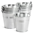 thumbnail image 1 of Cubos de metal galvanizados Juvale con asas, paquete de 12 cm, 1 of 9