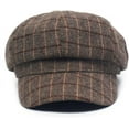 thumbnail image 2 of YooGuoGuo Plaid 8 Panels Newsboy Caps for Women Girls Winter Black Grey Vintage Tweed Painter Hat Ivy Visor Brim Berets, 2 of 6